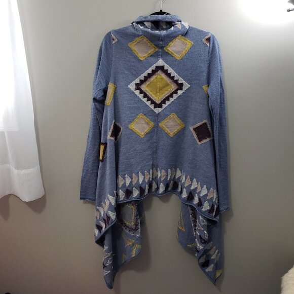 Fiets Voor * Southwest Print Wool Blend Cardi Sz L - Picture 3 of 10